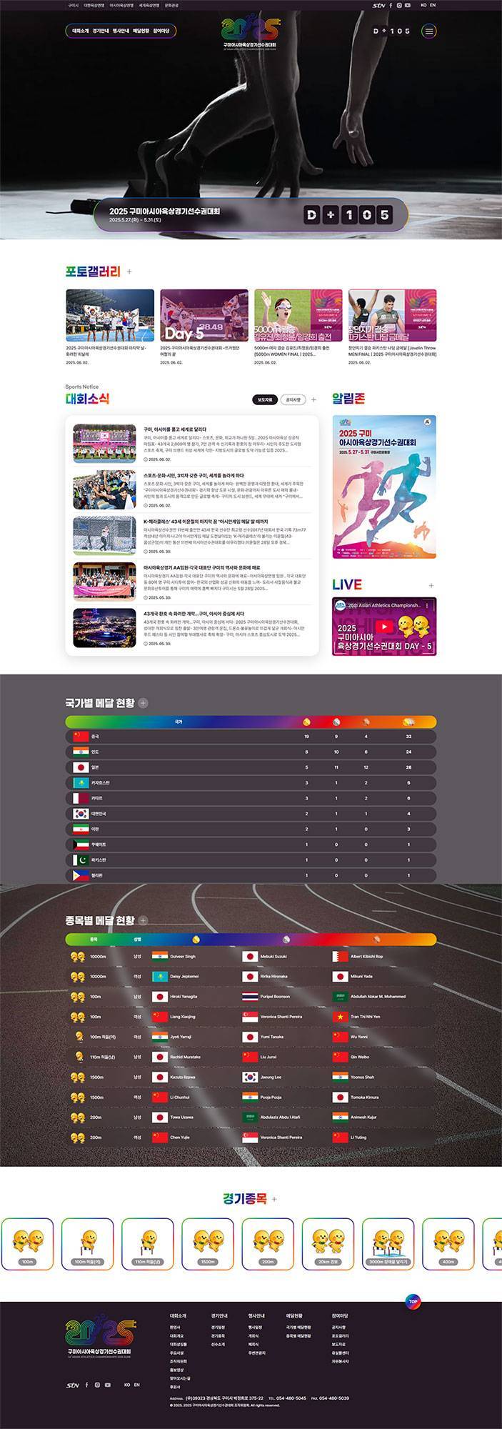 Main page image of the 2025 Gumi Asian Athletics Championships